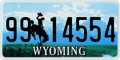 WY license plate 9914554