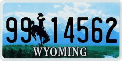 WY license plate 9914562
