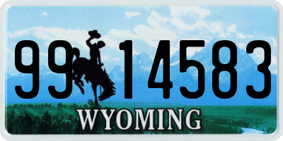 WY license plate 9914583