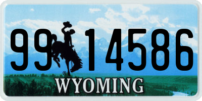 WY license plate 9914586