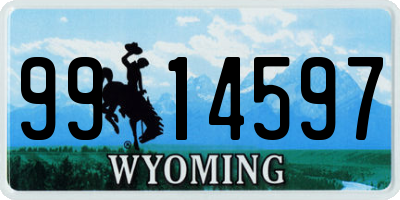 WY license plate 9914597