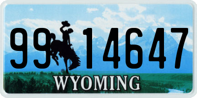 WY license plate 9914647