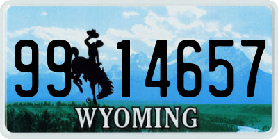WY license plate 9914657