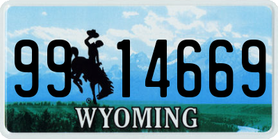 WY license plate 9914669