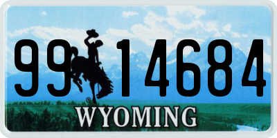 WY license plate 9914684