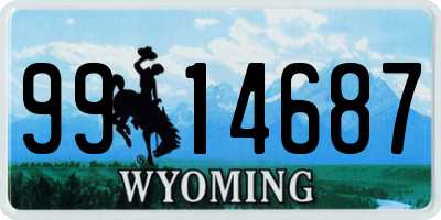 WY license plate 9914687