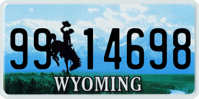 WY license plate 9914698