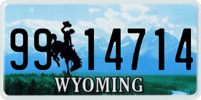 WY license plate 9914714