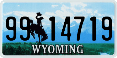 WY license plate 9914719