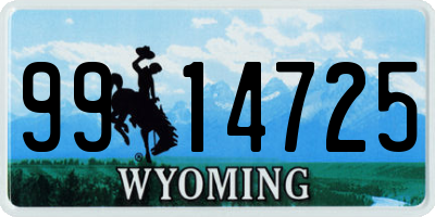 WY license plate 9914725
