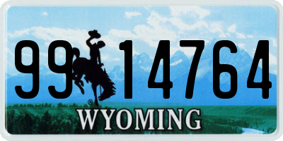WY license plate 9914764