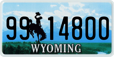 WY license plate 9914800