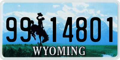 WY license plate 9914801