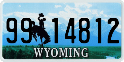 WY license plate 9914812