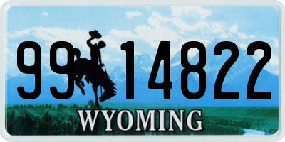 WY license plate 9914822