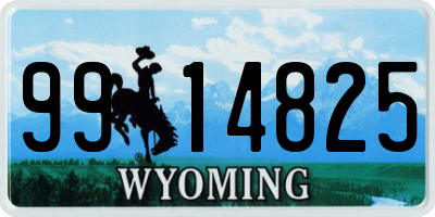 WY license plate 9914825