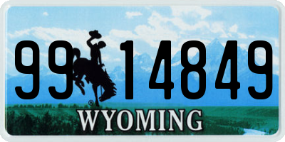 WY license plate 9914849