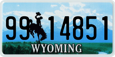 WY license plate 9914851