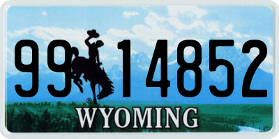 WY license plate 9914852