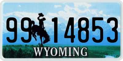 WY license plate 9914853
