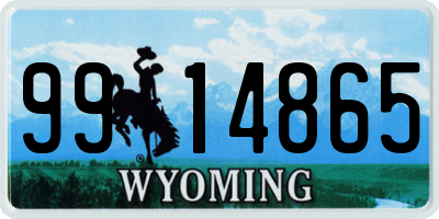 WY license plate 9914865