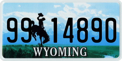 WY license plate 9914890
