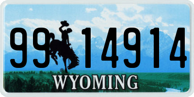 WY license plate 9914914