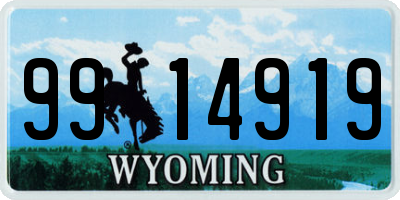 WY license plate 9914919