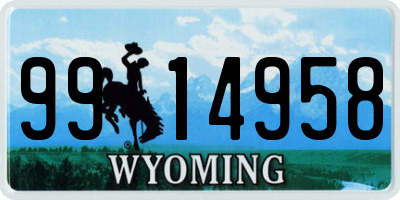 WY license plate 9914958