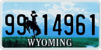 WY license plate 9914961