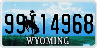 WY license plate 9914968