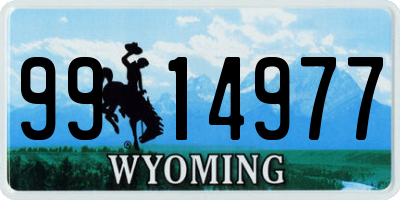 WY license plate 9914977