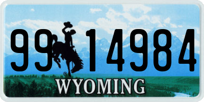 WY license plate 9914984
