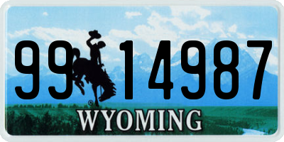 WY license plate 9914987