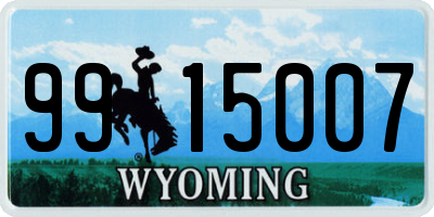 WY license plate 9915007