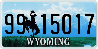 WY license plate 9915017
