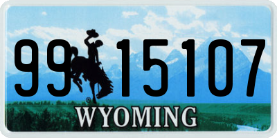 WY license plate 9915107