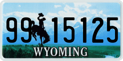 WY license plate 9915125