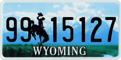 WY license plate 9915127