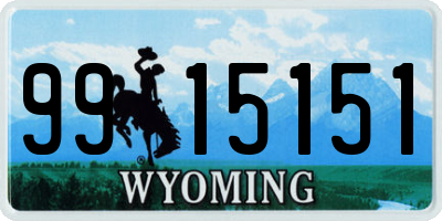 WY license plate 9915151