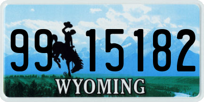WY license plate 9915182