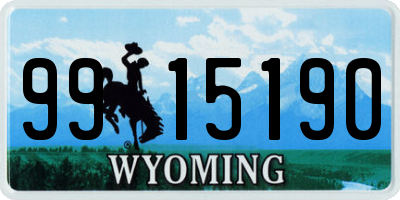 WY license plate 9915190
