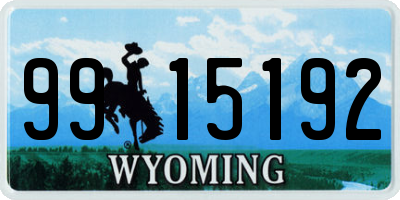 WY license plate 9915192