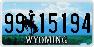 WY license plate 9915194