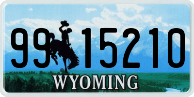WY license plate 9915210