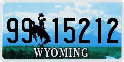 WY license plate 9915212