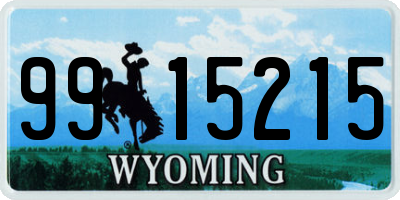 WY license plate 9915215