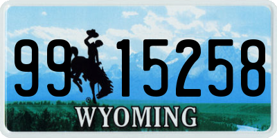 WY license plate 9915258