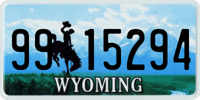 WY license plate 9915294