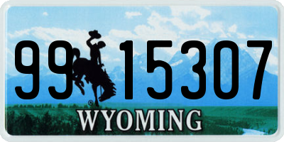 WY license plate 9915307